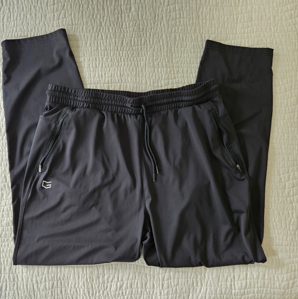 Joggers G Gradual Mens Black Sweatpants with Zipper Pockets EUC S:XXL